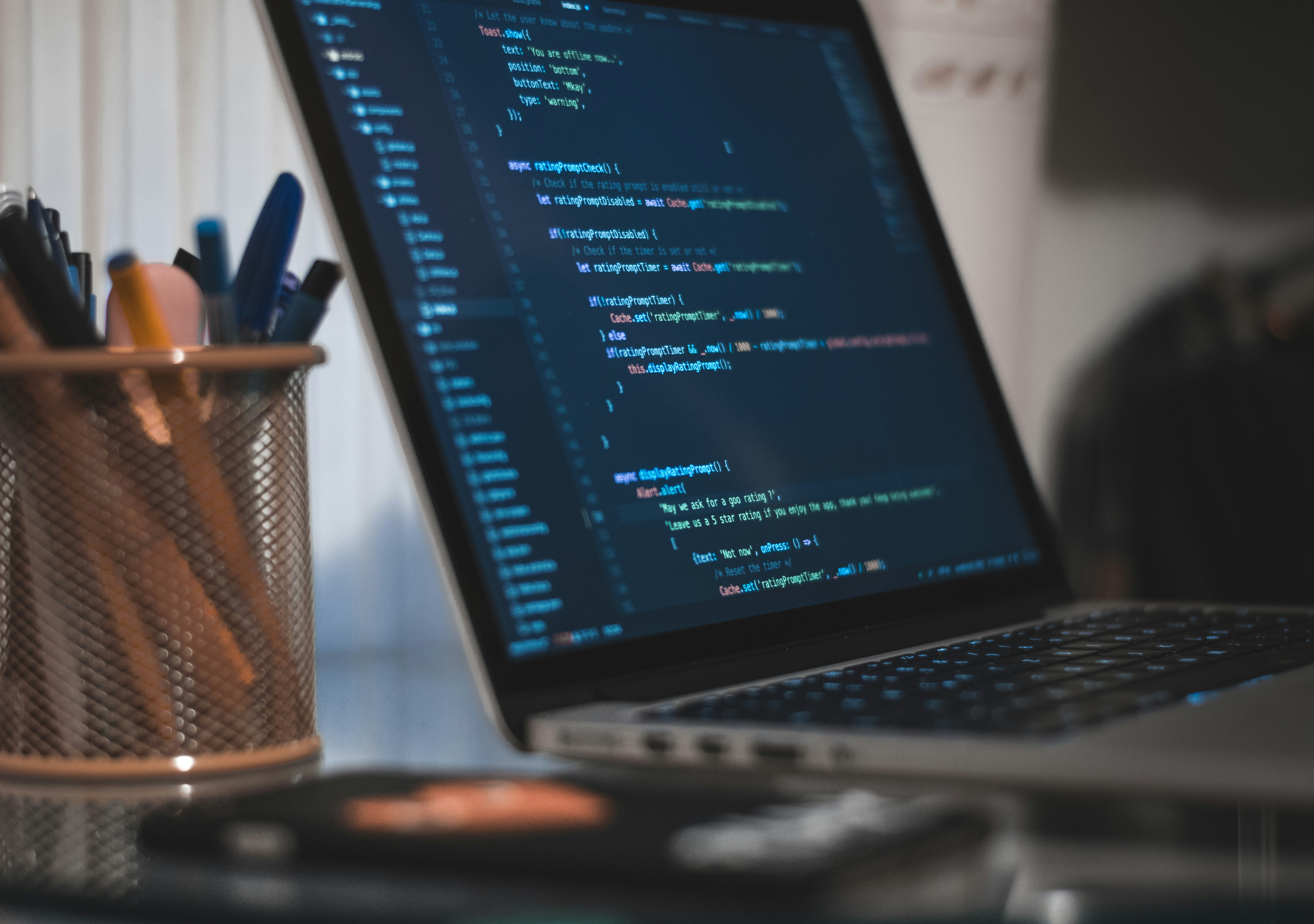 Code on a laptop screen