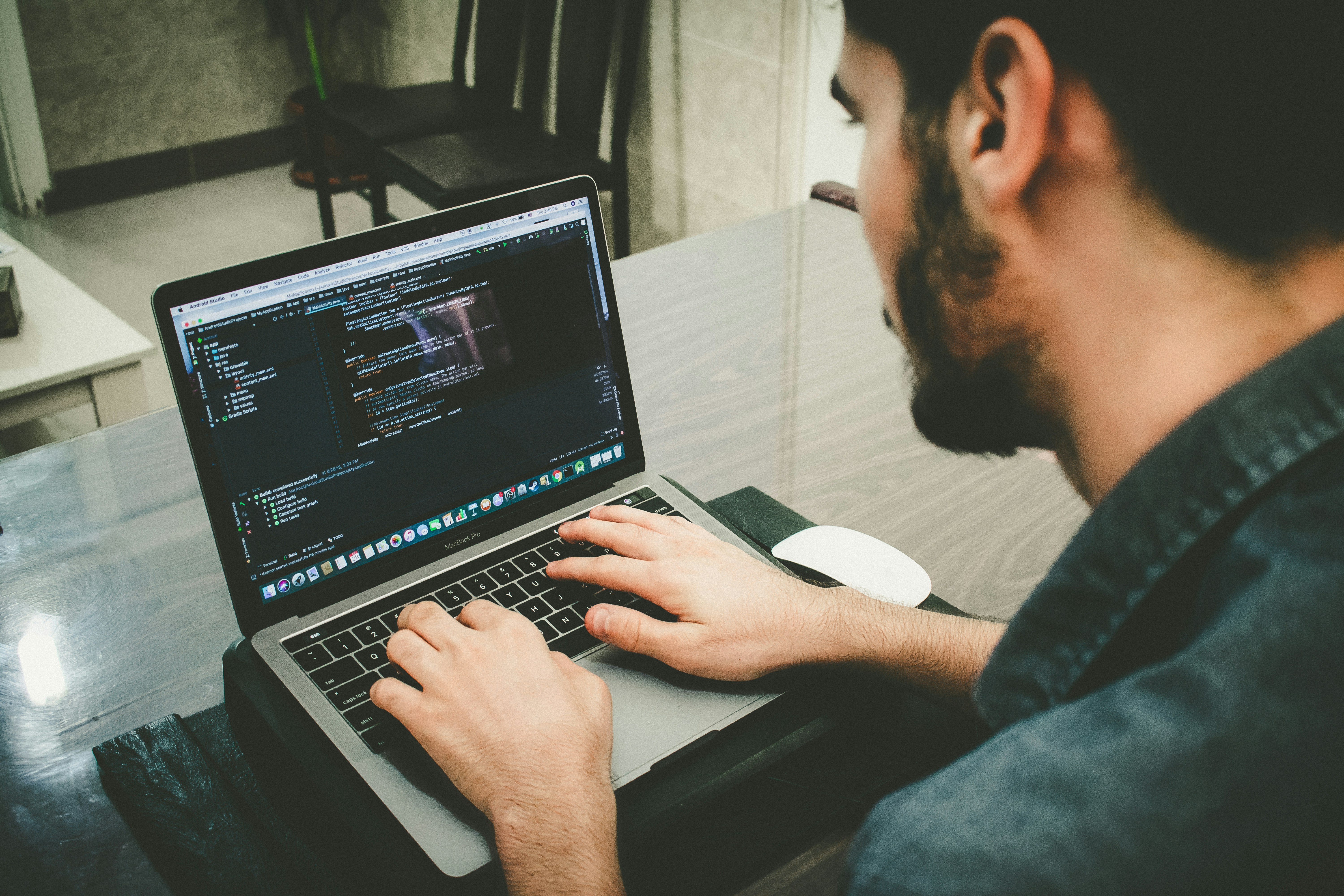 Developer working on a laptop