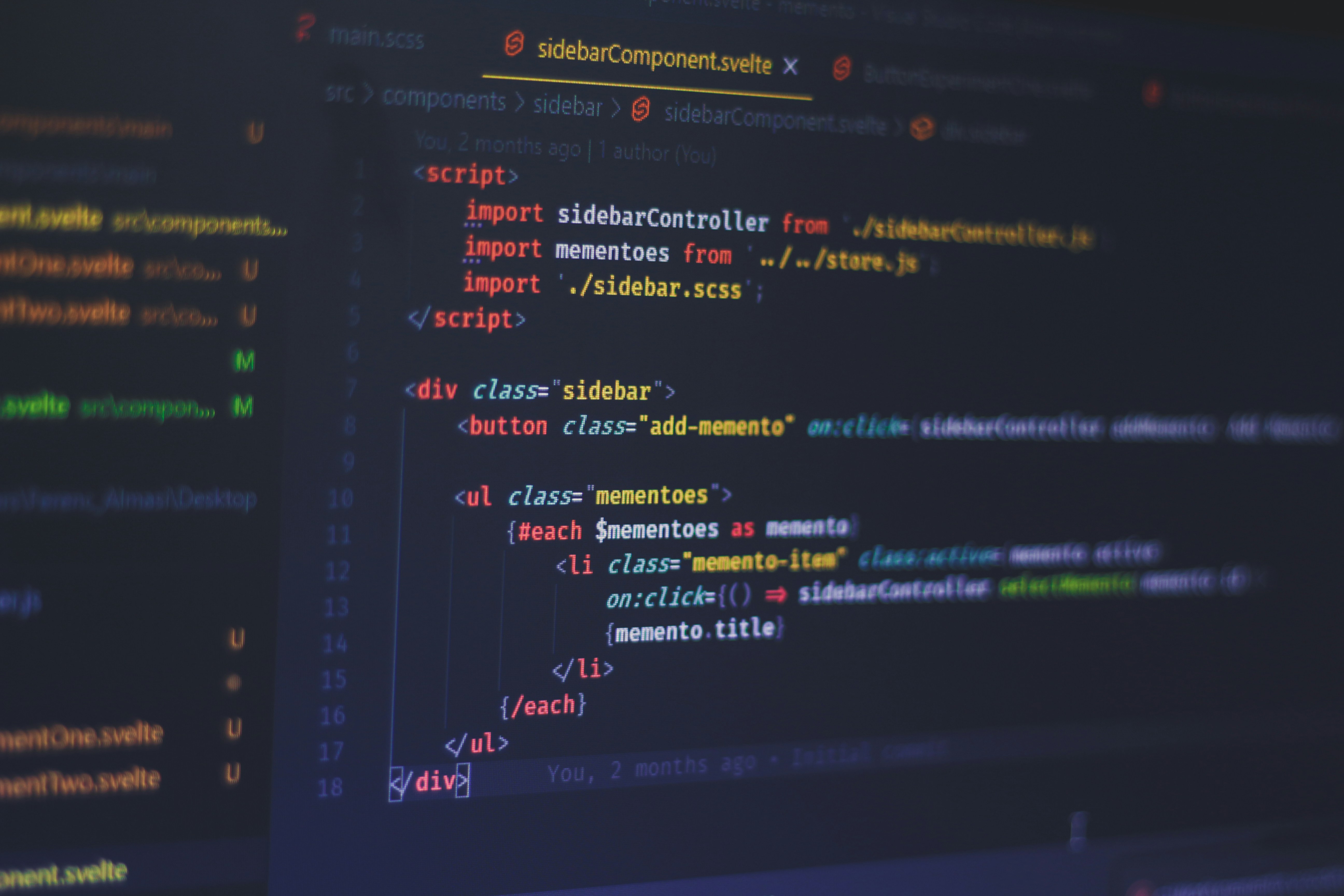 Modern code on a laptop screen